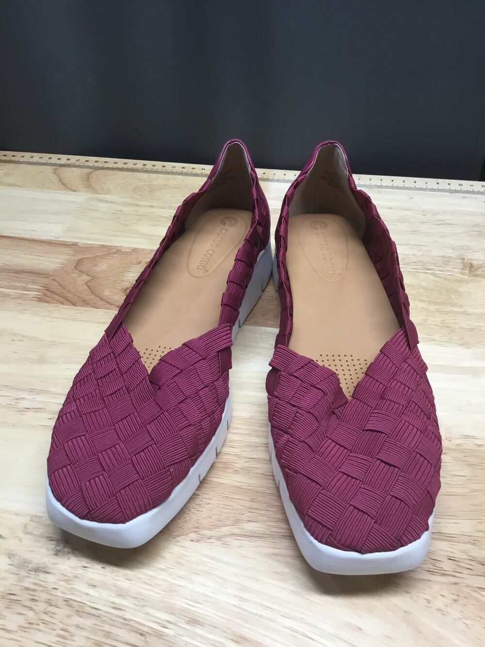Corso Como Ballet Flats Women's 8M Magenta Woven Elastic Slip-On Classic Comfort